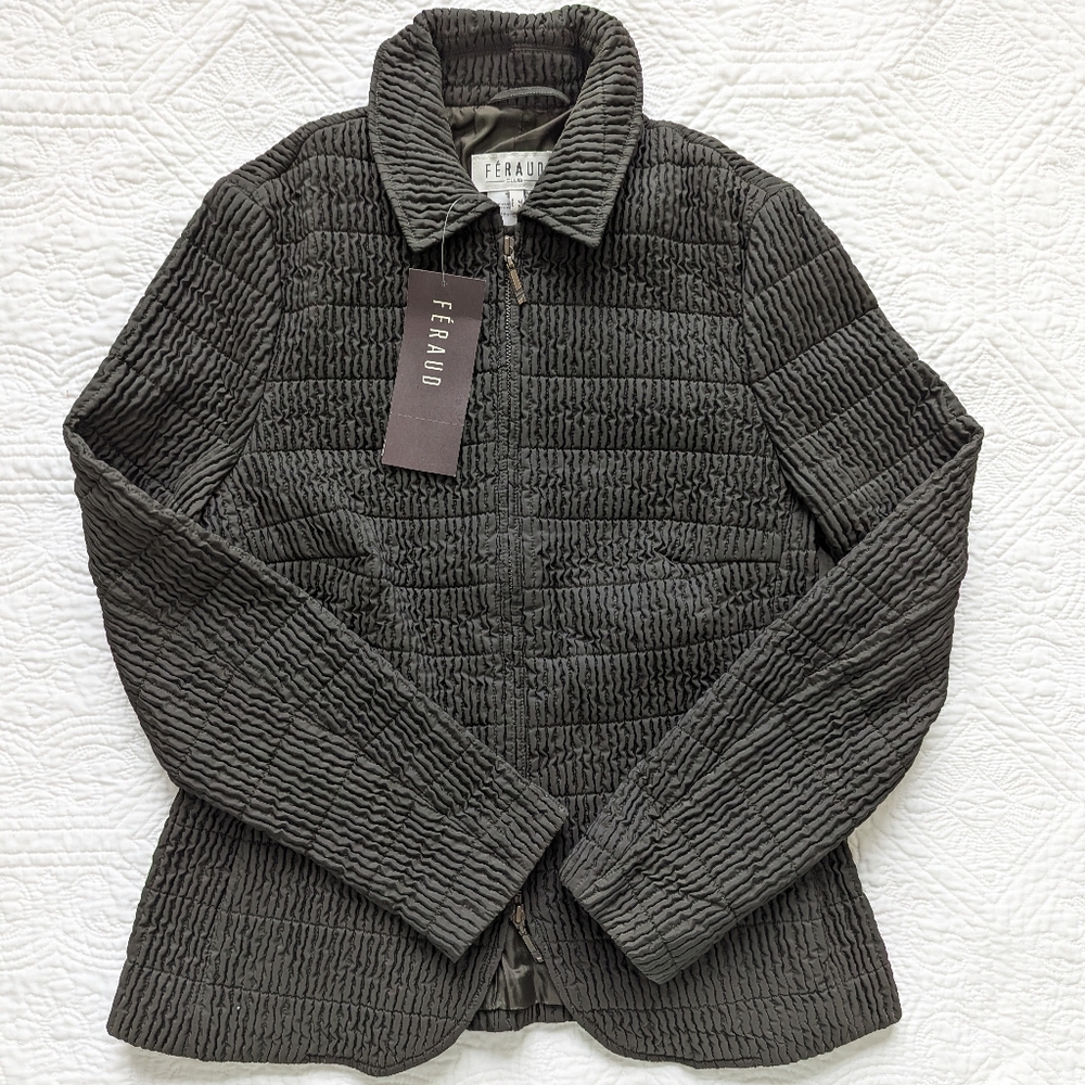 Feraud Club Women's Textured Gray Lightweight Jacket